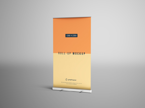 X展架/易拉宝广告设计效果图样机模板 Photoshop Rollup Mockup