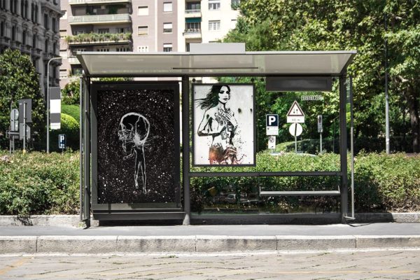 公交车站灯箱广告海报效果图样机模板 Bus Stop Flyer Mock-up缩略图 公交车站灯箱广告海报效果图样机模板 Bus Stop Flyer Mock-up