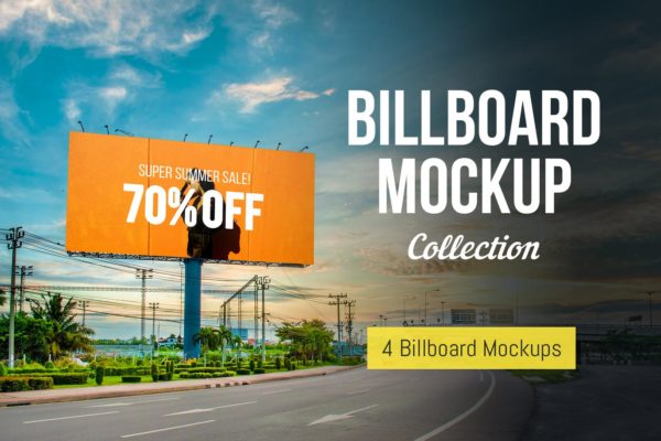 户外公路大型广告牌广告设计展示效果图样机 Advertising Billboard Mockup缩略图 户外公路大型广告牌广告设计展示效果图样机 Advertising Billboard Mockup
