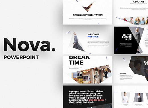 NOVA Powerpoint template113页独特极简的商业化PPT模板下载[ppt,pptx]