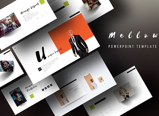 134页独特的PowerPoint演示模板下载mellow Premium PowerPoint Template[pptx]