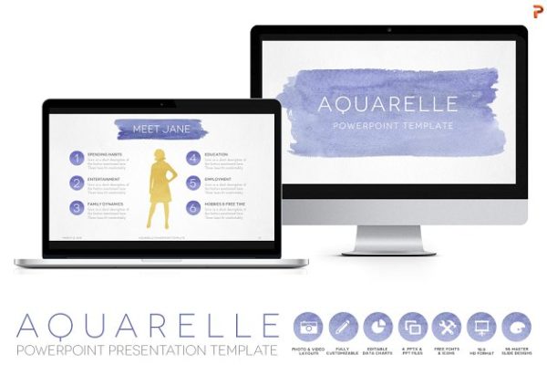 透明水彩画风格PPT幻灯片模板 Aquarelle Powerpoint Template缩略图 透明水彩画风格PPT幻灯片模板 Aquarelle Powerpoint Template