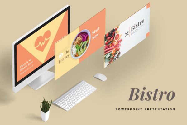 美食餐饮品牌演示PPT幻灯片模板 Bistro Restaurant Powerpoint Presentation