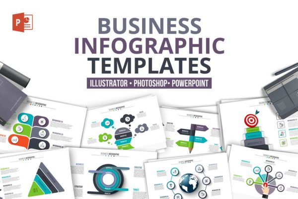 商业企业信息图表幻灯片模板素材 Business powerpoint infographics缩略图 商业企业信息图表幻灯片模板素材 Business powerpoint infographics