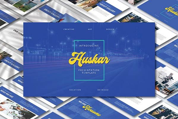 极简主义多用途商业化PPT模板 Huskar PowerPoint Template [pptx]