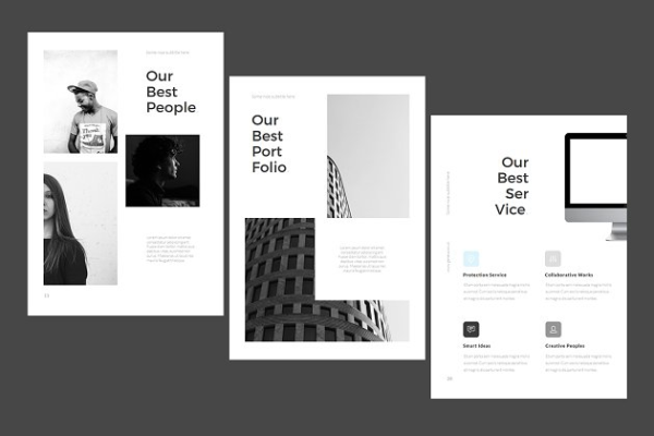 现代简约A4尺寸幻灯片模板 GENEVA A4 Powerpoint Template