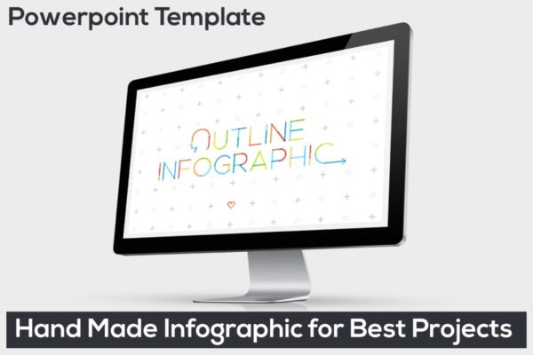 数码手绘线条信息图表类型PPT幻灯片模板 Outline Powerpoint Presentation