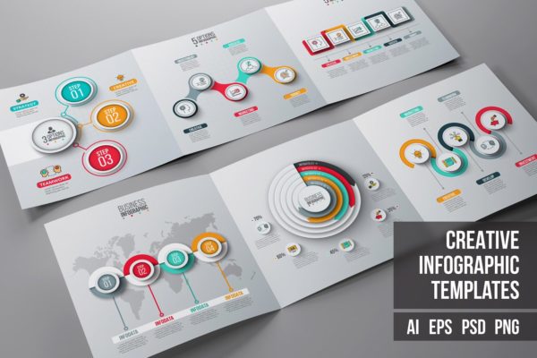 商业主题信息图表演示文稿设计元素v.12 Business infographic diagrams v.12