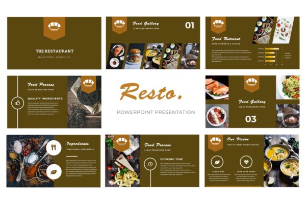 美食餐饮品牌主题PPT幻灯片设计模板 Resto Powerpoint Presentation缩略图 美食餐饮品牌主题PPT幻灯片设计模板 Resto Powerpoint Presentation