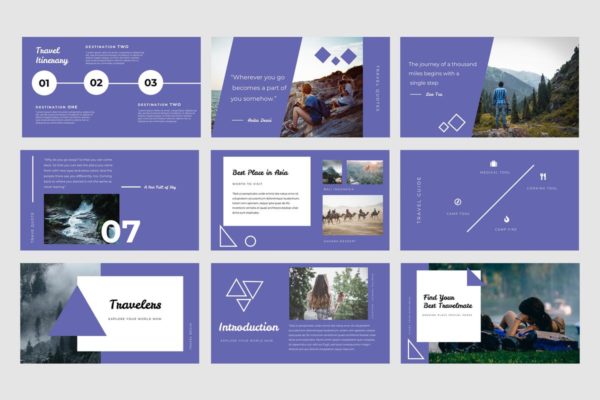 旅游主题PPT幻灯片设计模板素材 Travel Powerpoint Presentation