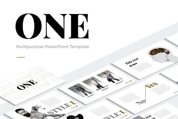 极简主义时尚品牌PPT幻灯片模板 ONE Modern PowerPoint Template