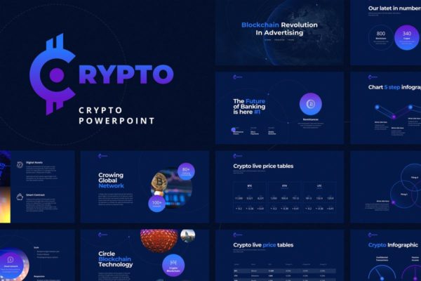 比特币加密货币投资金融PPT幻灯片演示模板 CRYPTO Powerpoint Template缩略图 比特币加密货币投资金融PPT幻灯片演示模板 CRYPTO Powerpoint Template