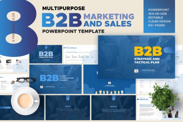 B2B营销和销售业务PPT设计模板 B2B Marketing and Sales Powerpoint
