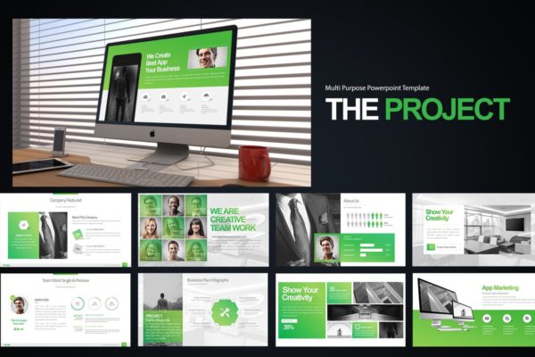 时尚简约配色企业宣传PPT模板下载 The Project Powerpoint Presentation缩略图 时尚简约配色企业宣传PPT模板下载 The Project Powerpoint Presentation