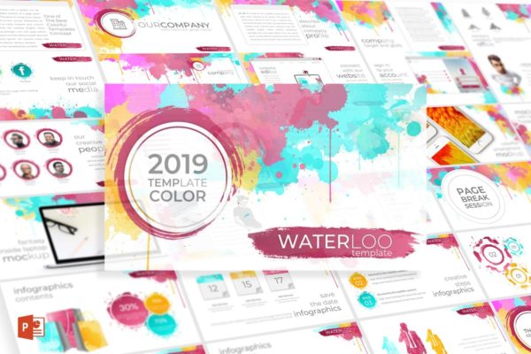 水彩元素主题商业/个人PPT创意模板 Waterloo – Powerpoint Template缩略图 水彩元素主题商业/个人PPT创意模板 Waterloo – Powerpoint Template
