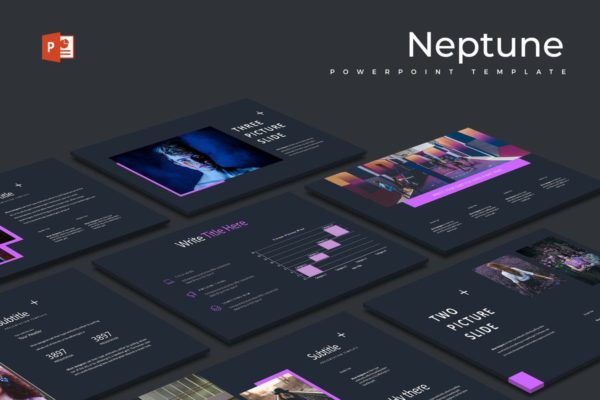 多配色方案企业业务宣传PPT模板素材 Neptune – Powerpoint Template