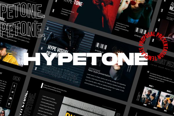 时尚潮流文化主题酷黑背景PPT幻灯片模板 Hypetone – Presentation缩略图 时尚潮流文化主题酷黑背景PPT幻灯片模板 Hypetone – Presentation