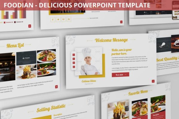 西餐厅宣传/美食培训PPT幻灯片模板下载 Foodian – Delicious Powerpoint Template缩略图 西餐厅宣传/美食培训PPT幻灯片模板下载 Foodian – Delicious Powerpoint Template