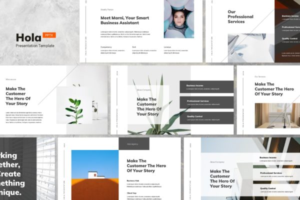 极简创意品牌宣传介绍PPT设计模板 Hola – Minimal & Creative Powerpoint Template缩略图 极简创意品牌宣传介绍PPT设计模板 Hola – Minimal & Creative Powerpoint Template