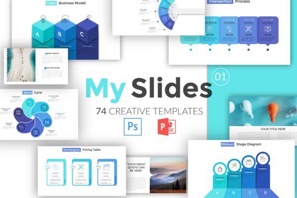 高端企业宣传PPT幻灯片设计模板下载 My Slides For Powerpoint
