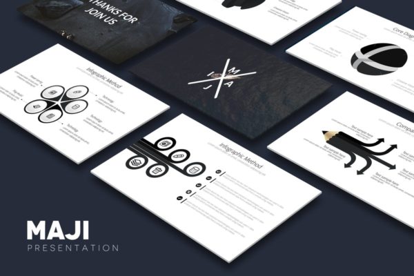 企业校园招聘演讲PPT幻灯片模板 MAJI Powerpoint Template