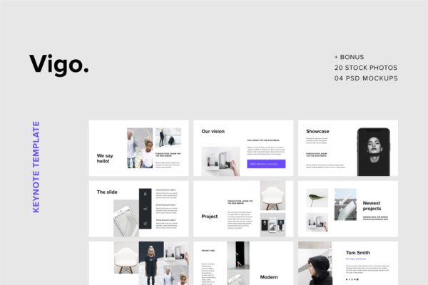 现代简约主义风格Keynote幻灯片模板 VIGO – Keynote Template + Bonus缩略图 现代简约主义风格Keynote幻灯片模板 VIGO – Keynote Template + Bonus