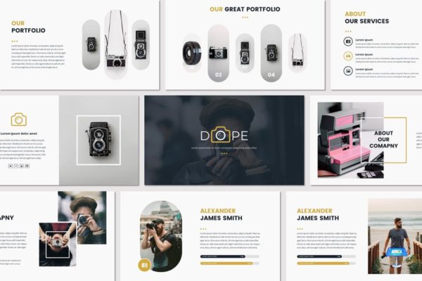 创意摄影团队介绍苹果Keynote幻灯片模板 DOPE – Keynote Template缩略图 创意摄影团队介绍苹果Keynote幻灯片模板 DOPE – Keynote Template