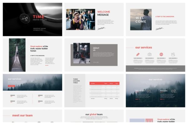 企业项目团队介绍Keynote演示模板 Time Keynote Template