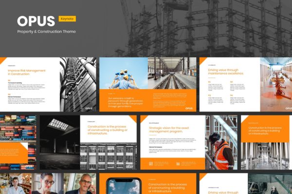 建筑基建公司Keynote幻灯片模板下载 Opus – Property & Construction Keynote Template缩略图 建筑基建公司Keynote幻灯片模板下载 Opus – Property & Construction Keynote Template