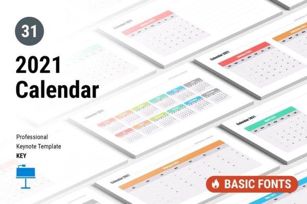 2021年年历设计Keynote幻灯片模板 Calendar 2021 for Keynote缩略图 2021年年历设计Keynote幻灯片模板 Calendar 2021 for Keynote
