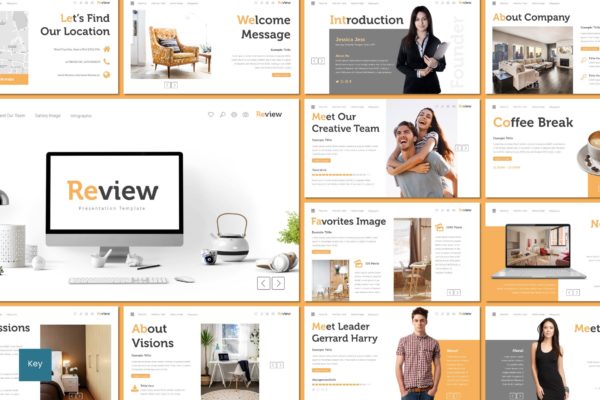 企业团队/产品/历史等信息介绍Keynote演示文稿模板 Review – Keynote Template缩略图 企业团队/产品/历史等信息介绍Keynote演示文稿模板 Review – Keynote Template