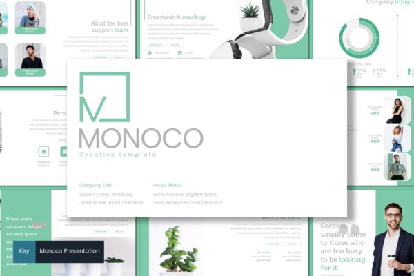 数码产品设计开发企业介绍Keynote演示文稿模板 Monoco – Keynote Template