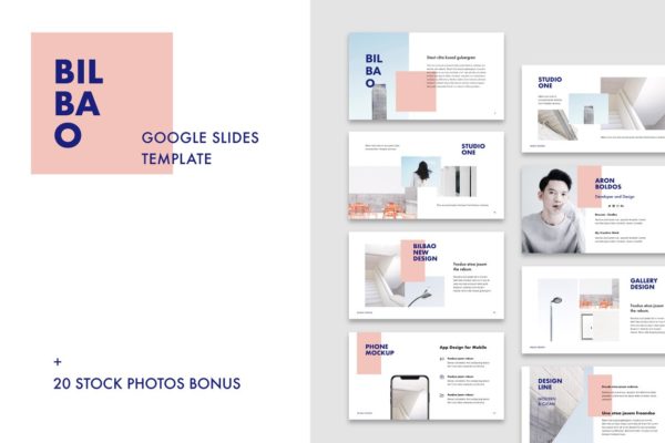 创意设计公司路演谷歌幻灯片模板 BILBAO – Google Slides + Bonus