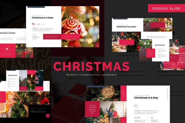 圣诞节节日主题谷歌幻灯片模板素材 Christmas – Google Slide Template