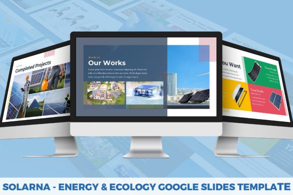 生态能源主题谷歌幻灯片模板 Solarna – Energy & Ecology Google Slides Template