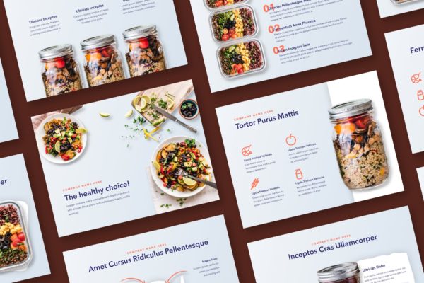 营养配餐食谱谷歌幻灯片设计模板 Nutritious Google Slides Template
