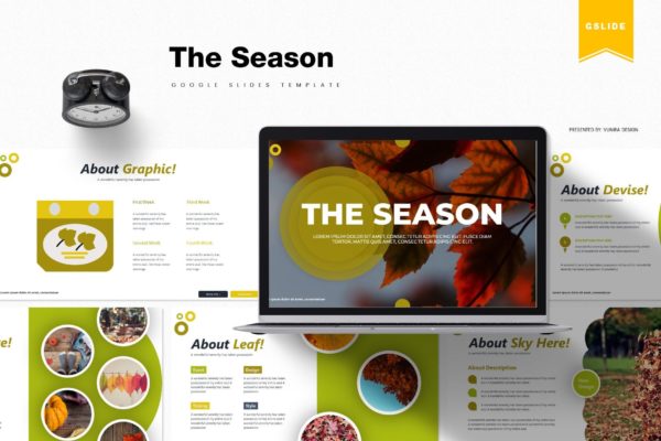 季节气候研究报告谷歌幻灯片模板 The Season | Google Slides Template
