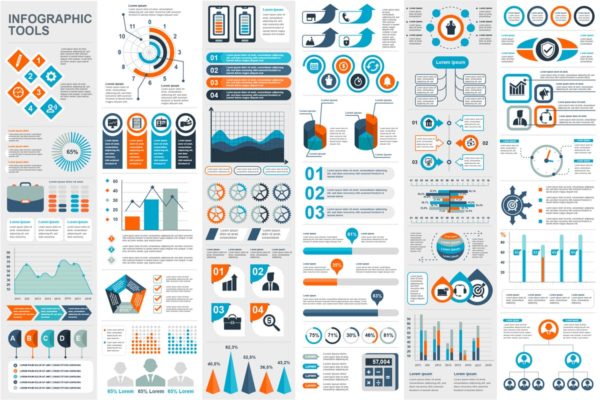 公司数据汇报矢量信息图表灯片设计元素 Infographic Elements