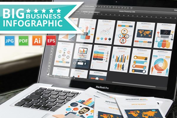 17页商业数据信息图表设计素材 Business Infographics 17 Pages Design