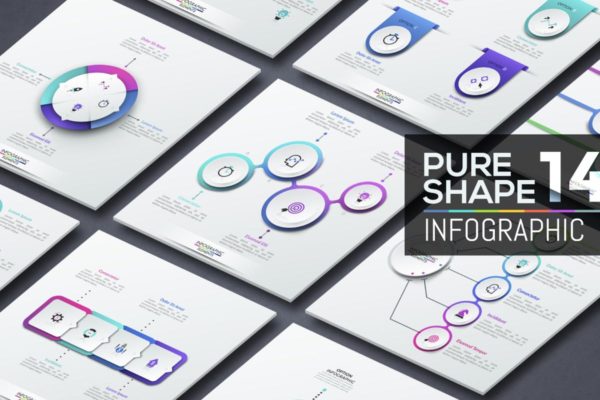 项目策划PPT模板信息图表矢量素材v14 Pure Shape Infographic. Part 14缩略图 项目策划PPT模板信息图表矢量素材v14 Pure Shape Infographic. Part 14