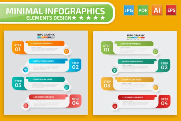 流程步骤信息图表设计矢量图形素材 Infographic Elements Design缩略图 流程步骤信息图表设计矢量图形素材 Infographic Elements Design