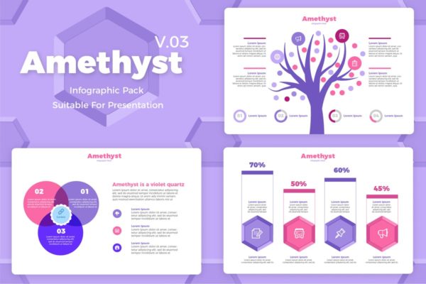高质量PPT幻灯片设计信息图表矢量模板v3 Amethyst V3 – Infographic缩略图 高质量PPT幻灯片设计信息图表矢量模板v3 Amethyst V3 – Infographic