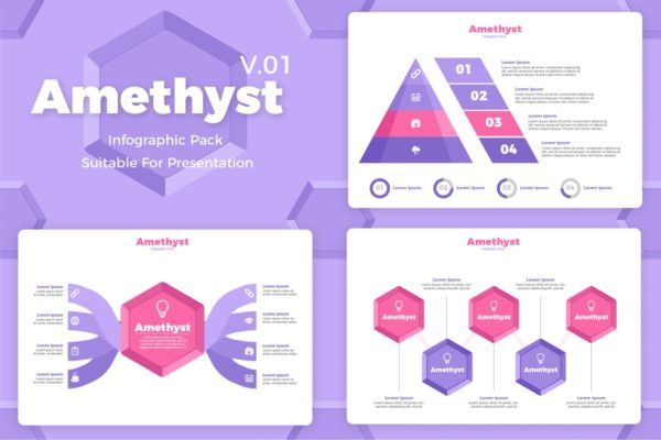 创意幻灯片设计制作信息图表矢量模板v1 Amethyst V1 – Infographic缩略图 创意幻灯片设计制作信息图表矢量模板v1 Amethyst V1 – Infographic
