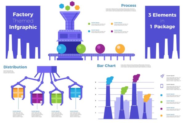 生产制造业工厂自动化业务介绍信息图表制作设计素材 Factory – Infographic缩略图 生产制造业工厂自动化业务介绍信息图表制作设计素材 Factory – Infographic