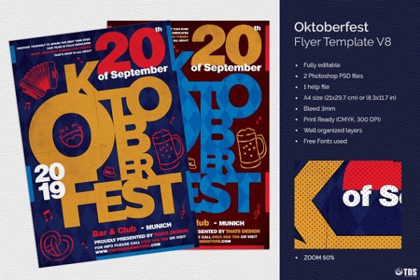 啤酒文化啤酒节传单PSD模板v8 Oktoberfest Flyer PSD V8