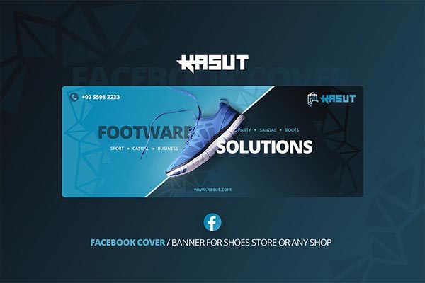 时尚高端鞋子Facebook封面模板海报banner设计模板