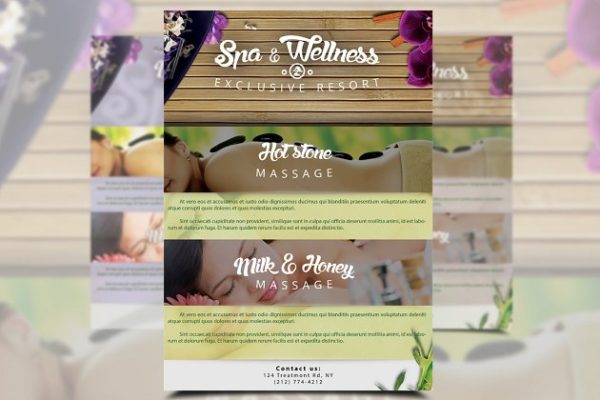 SPA理疗&养生主题传单模板 Spa & Wellness Flyer