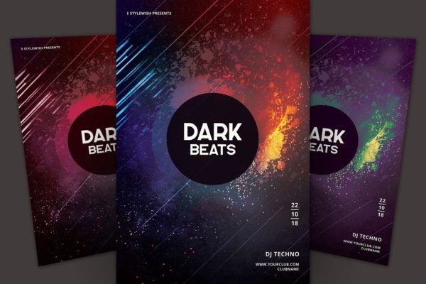 多彩暗黑主题传单PSD模板 Dark Beats Flyer缩略图 多彩暗黑主题传单PSD模板 Dark Beats Flyer
