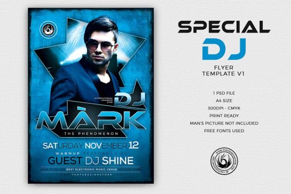 DJ音乐派对活动传单PSD模板v1 Special Dj Flyer PSD V1