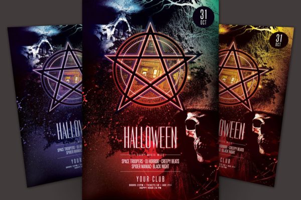 万圣节主题活动传单模板 Halloween Flyer Template缩略图 万圣节主题活动传单模板 Halloween Flyer Template